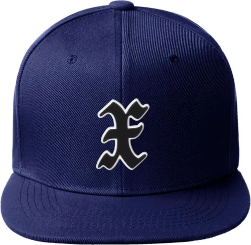 Vista 311 de Daxton Gorra clásica con visera de billete plano con letras del alfabeto inglés antiguo de la A a la Z