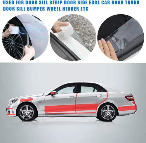 Vista 6 de Ziciner Tira protectora para umbral de puerta de automóvil, protector de borde invisible transparente, película protectora de entrada de puerta