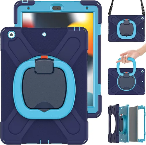 Vista 37 de Funda para iPad Air de 3ª generación – Funda resistente para niños con soporte giratorio, soporte para lápices y correa de transporte para iPad