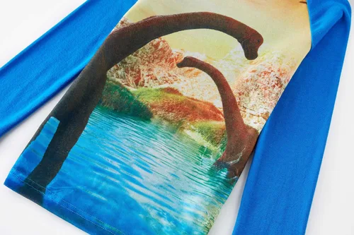 Vista 7 de Pijamas para niños, dinosaurio, cohete, espacio, 4 piezas, pijamas de manga larga, conjuntos de ropa de dormir de 2 a 12 años