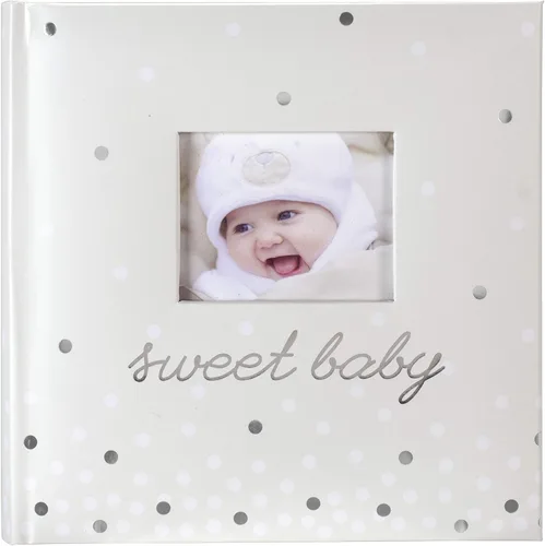 Vista 2 de Malden International Designs Sweet Baby White - Álbum de fotos con tapa de apertura de fotos, 160-4x6, color blanco