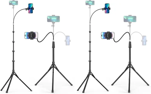 Vista 10 de Aureday Kit de accesorios para trípode de teléfono de 62", soporte de trípode para cámara y teléfono celular con control remoto inalámbrico
