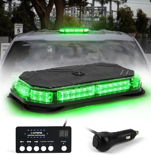 Vista 8 de Xprite Barra de Luz Estroboscópica de Emergencia Ámbar para Techo, Luces Intermitentes de Seguridad Beacon de Advertencia con Panel de Control Base
