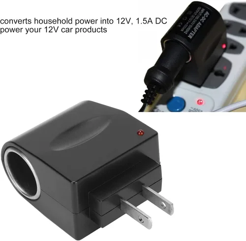 Vista 4 de Convertidor universal de CA a CC, 1500mA 1.5A 240V AC a 12V DC adaptador de enchufe de encendedor de cigarrillos de coche, inversores de potencia