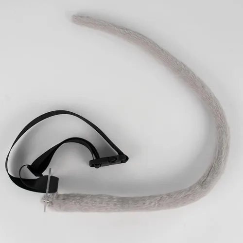 Vista 3 de QinRuan Diadema de orejas de ratón y cola de ratón delgada, accesorios de cosplay de anime de Halloween