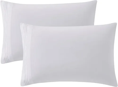 Vista 62 de Clara Clark Fundas de almohada de tamaño estándar – Funda de almohada ultra suave, fundas de almohada de microfibra ligera tamaño Queen – Juego de 2