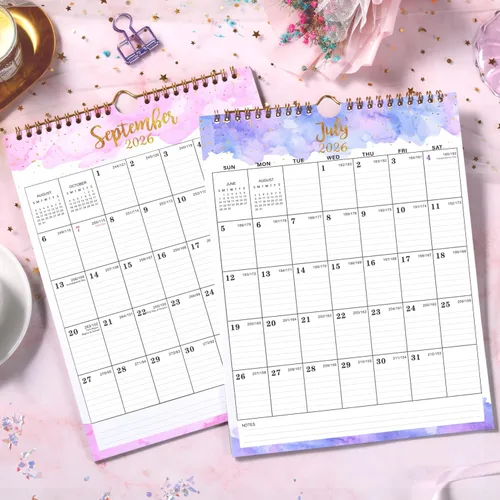 Vista 2 de Calendario 2026-2027 – Calendario de pared 2026-2027, 8.5 x 11 pulgadas, julio 2026 – diciembre 2027, calendario de pared de 18 meses con gancho