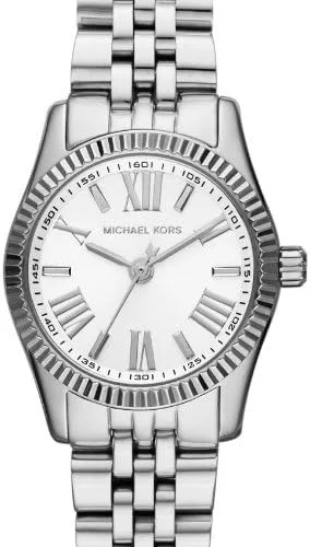 Vista 2 de Michael Kors Lexington MK3228 - Reloj de mujer de acero inoxidable con esfera blanca, Blanco