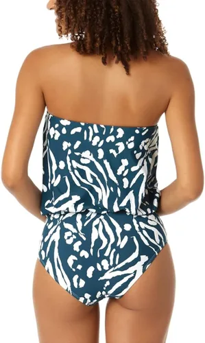 Vista 2 de Anne Cole Blusa sin tirantes con abertura frontal central de una pieza