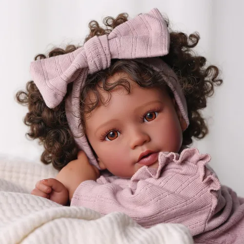 Vista 2 de BABESIDE Reborn Baby Dolls Black Girl, muñeca de bebé realista linda de 20 pulgadas