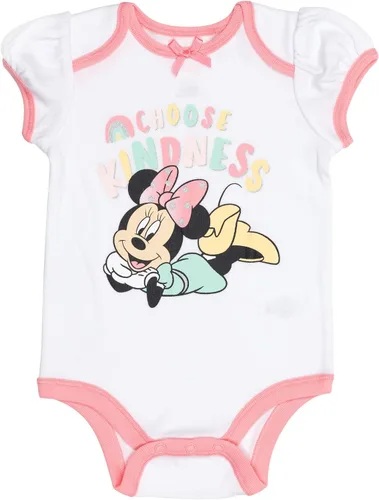Vista 4 de Disney Minnie Mouse Mickey Donald Duck Baby Girls 5 Pack Bodysuits Newborn to Infant