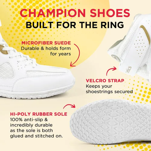 Vista 6 de Yes! Athletics Champion1 Wrestling Shoes for Women and Girls - Lightweight, Durable Athletic Shoes for Boxing, Weightlifting, MMA, Kickboxing