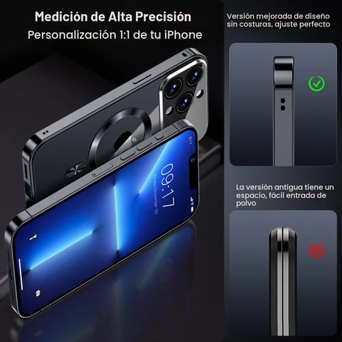 Vista 7 de Funda magnética de privacidad para iPhone 13 Pro, protección completa de la cámara, color negro [Mechanical Lock][Compatible with MagSafe]