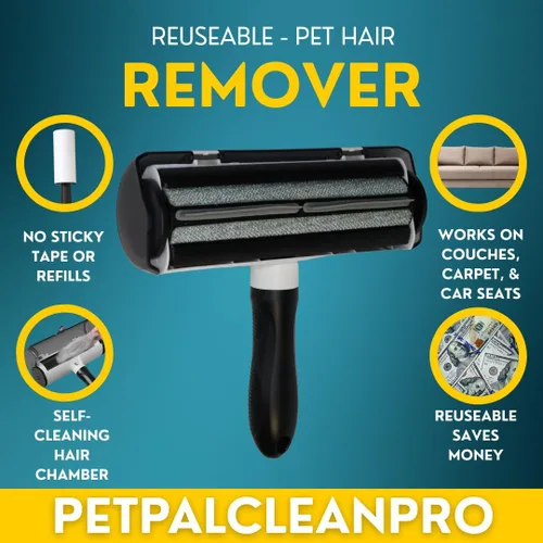 Vista 4 de Rodillo sin pelo: removedor reutilizable de pelo de mascotas para muebles, ropa y más