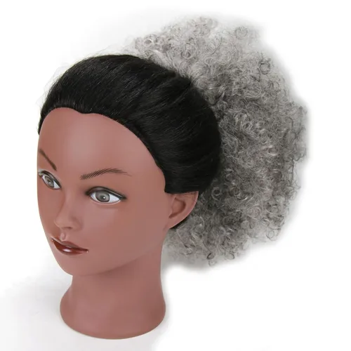 Vista 11 de Extensión de cola de caballo afro con cordón para mujeres negras, extensión de cola de caballo corta afro rizada, moño de cola de caballo rizada
