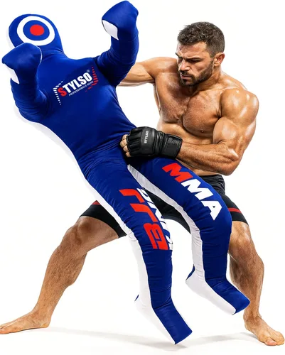 Vista 12 de Un-Filled Grappling Dummy Wrestling Dummy Jiu Jitsu Dummy for BJJ MMA Judo Karate Practice Adult Kids Rojo