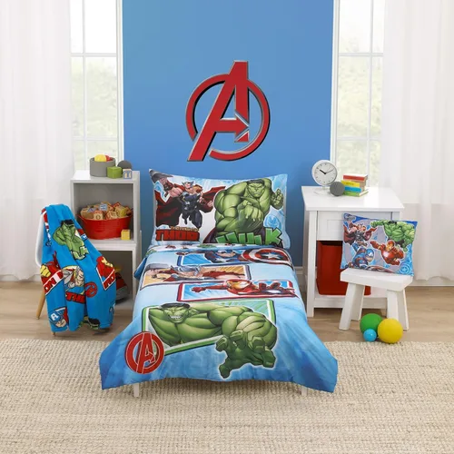 Vista 5 de Marvel The Avengers I Am A Hero - Almohada decorativa azul, verde y roja
