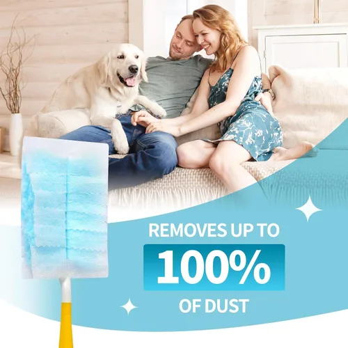 Vista 6 de 60 piezas de repuesto de plumero compatibles con Swiffer Duster con 1 mango