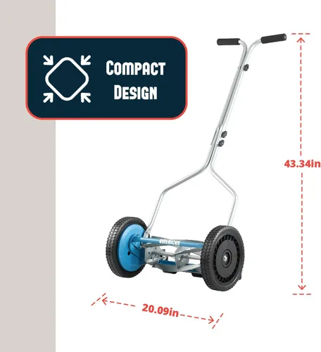 Vista 16 de American Lawn Mower Company 1204-14 Cortacésped de carrete de empuje de 4 hojas de 14 pulgadas, color rojo