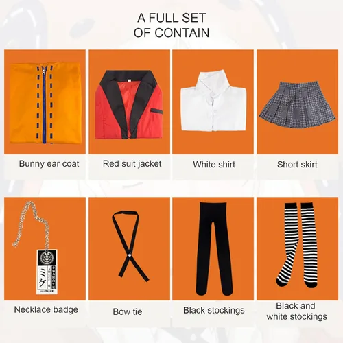 Vista 2 de Disfraz completo de cosplay de Yomoduki Runa para Halloween, conjunto completo de uniforme escolar de jugador de anime, conjunto completo para niñas