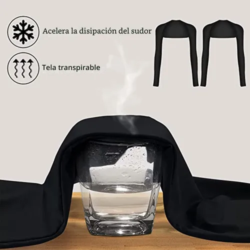 Vista 6 de Cool Shawl - Juego de 2 fundas de protección solar con agujeros para los dedos, protección UV, fundas para brazos para golf