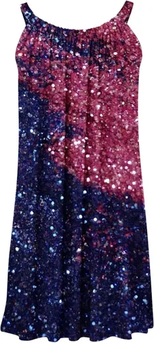 Vista 2 de Floral Sleeveless Mini Dress Women's Casual Loose Print Suspender Beach Sundress Loose Sleeveless Dress Vacation Dresses