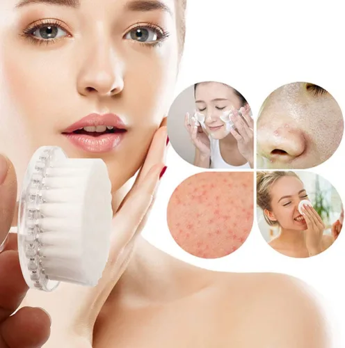 Vista 6 de COHEALI Cepillo de limpieza facial de cerdas suaves, cepillo facial manual para limpieza profunda de poros, exfoliación y masaje, cuidado de la piel