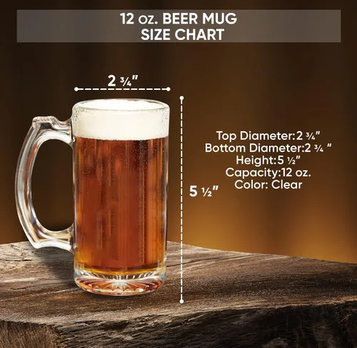Vista 3 de Tazas de cerveza personalizadas con monograma con nombre grabado, aniversario, boda, inauguración de la casa (12 onzas)