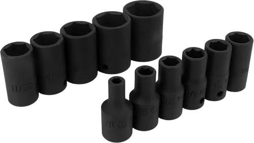 Vista 5 de Genius Tools Juego de llaves de impacto Dr. SAE de 11 piezas de 1/4" TF-211S