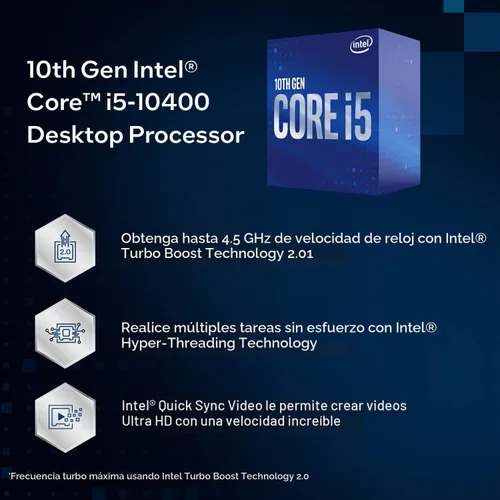 Vista 3 de Intel Core i5-10400 Procesador de escritorio 6 núcleos hasta 4.3 GHz LGA1200 (chipset Intel serie 400) 65W, número de modelo: BX8070110400