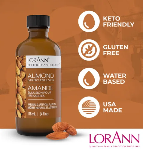 Vista 5 de LorAnn Oils Emulsión de almendras para panadería: True Essence, ideal para potenciar los tonos de frutas en pasteles, galletas y postres, sin