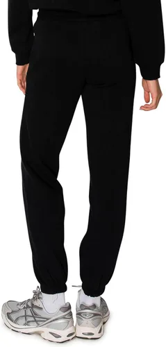 Vista 3 de Cali1850 Pantalón deportivo Cloud Nine Fleece para mujer, cintura alta, ajuste holgado, dos bolsillos, cintura elástica con cordón