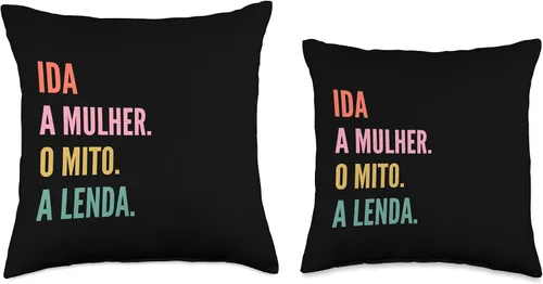 Vista 3 de Funny Portuguese First Name Design - Ida Throw Pillow
