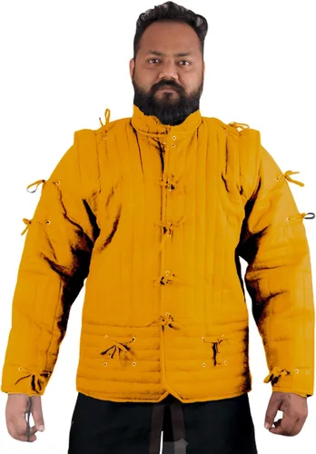 Vista 3 de THE MEDIEVALS Gambeson - Chaqueta acolchada gruesa Aketon, tela de algodón, vestido SCA Negro