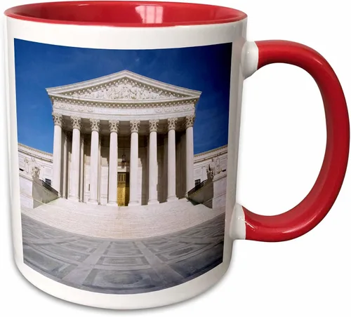 Vista 8 de 3dRose Washington, DC, Edificio de la Corte Suprema-US09 BJA0018-Jaynes Gallery - Taza de dos tonos, 11 onzas, negro/blanco