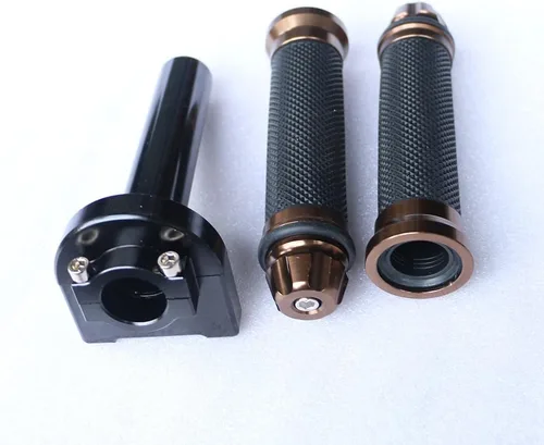 Vista 10 de Yibid Manillar de motocicleta de 7/8 pulgadas, agarre de mano, anodizado motorizado, CNC, giro rápido, tubo de acelerador, control de palanca