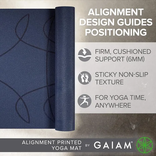 Vista 2 de Gaiam - Alfombrilla de yoga, 6 mm, extra gruesa, antideslizante, de primera calidad, para todo tipo de yoga, pilates y ejercicios en el suelo