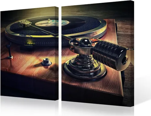 Vista 59 de Lienzo decorativo para pared, diseño de DJ Music Mixes the Track HD impreso en pinturas, 2 piezas, imágenes abstractas para sala de estar, obra