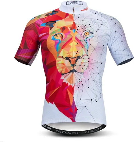 Vista 14 de Maillot de ciclismo de manga corta estilo USA Bike Tops con bolsillo raya reflectante 1cd8111