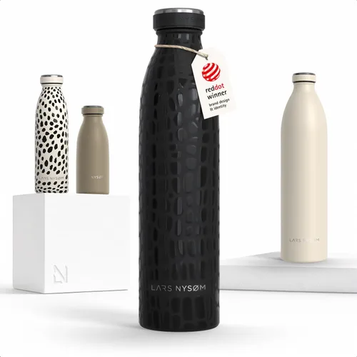 Vista 37 de LARS NYSØM Botella de agua aislada de acero inoxidable de 12 onzas, 17 onzas, 25 onzas, 34 onzas, 51 onzas, frasco térmico aislado para bebidas