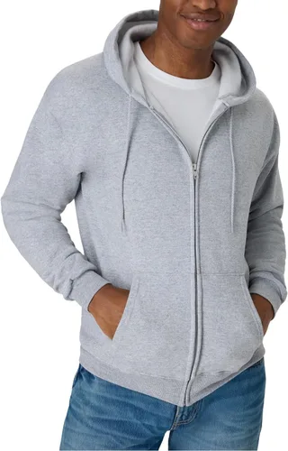 Vista 15 de Hanes Ecosmart - Sudadera con capucha y cremallera completa para hombre Ceniza