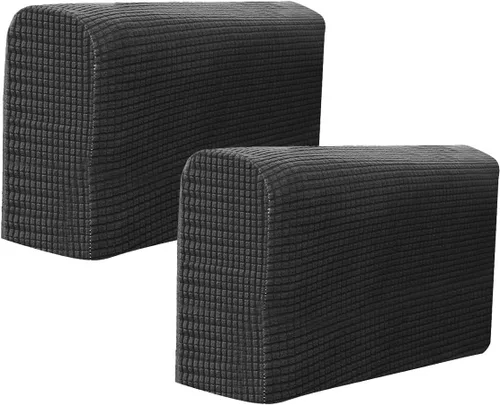 Vista 11 de RCFINE 2 fundas antideslizantes para reposabrazos de sofá, fundas elásticas para sillón, protector elástico para el hogar, oficina, sillón Beige