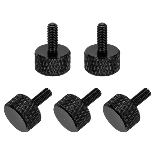 Vista 85 de MECCANIXITY 5 piezas M6x14mm Tornillos de pulgar estriado de cabeza plana, pernos de rosca completa de aleación de aluminio sólido para carcasas