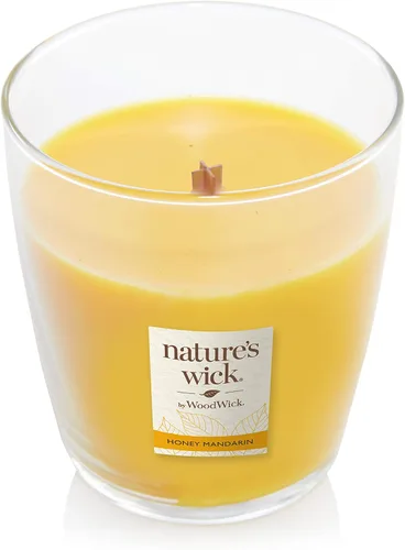 Vista 3 de Nature's Wick Vela perfumada de miel y mandarina de 10 onzas