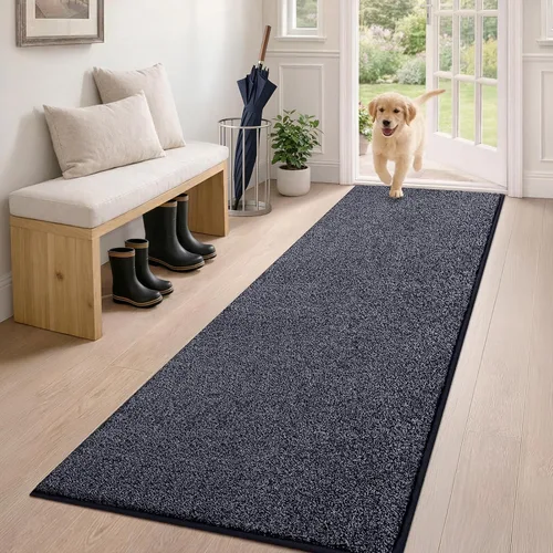 Vista 81 de PURRUGS Tapete para puerta con atrapamiento de suciedad, 20 x 31.5 pulgadas, antideslizante, lavable a máquina, tapete para puerta de perro, tapete