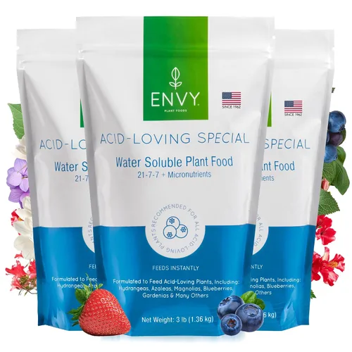 Vista 5 de ENVY Plant Foods Especial amante de los ácidos Fertilizante soluble en agua Alimento vegetal de hortensias, azaleas y bayas (0.5 libras)