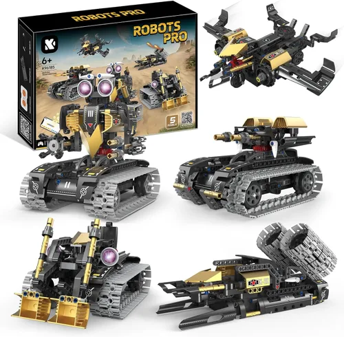 Vista 8 de Kit de construcción de robot con control remoto, regalos STEM para niños de 8 a 12 años, kit de robot científico, robótica, juguete técnico para Gris