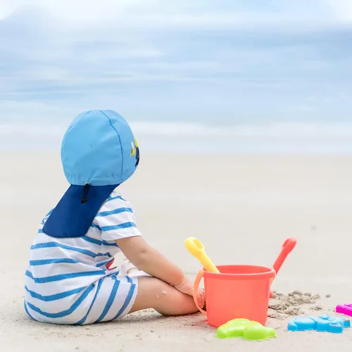 Vista 5 de Sombrero de sol para bebés para niños, sombreros de bebé para niños, sombrero de sol y sombrero para niños pequeños, sombrero de playa para bebés