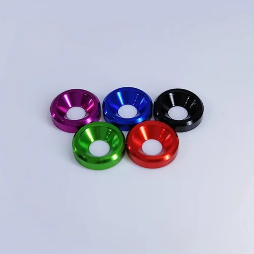 Vista 4 de [60 piezas] Arandelas avellanadas de acabado M3, aleación de aluminio anodizado, arandelas de cabeza/juntas/arandelas de copa para tornillo Negro