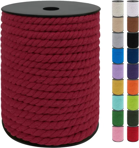 Vista 58 de JeogYong Cordón de algodón de 10mm, 22.86 metros de cuerda natural para macramé, hilo de 3 hebras torcido, cuerda para macramé para manualidades